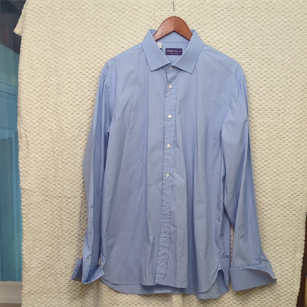 Ralph Lauren Purple Label Mens Dress Shirt XL - Blue